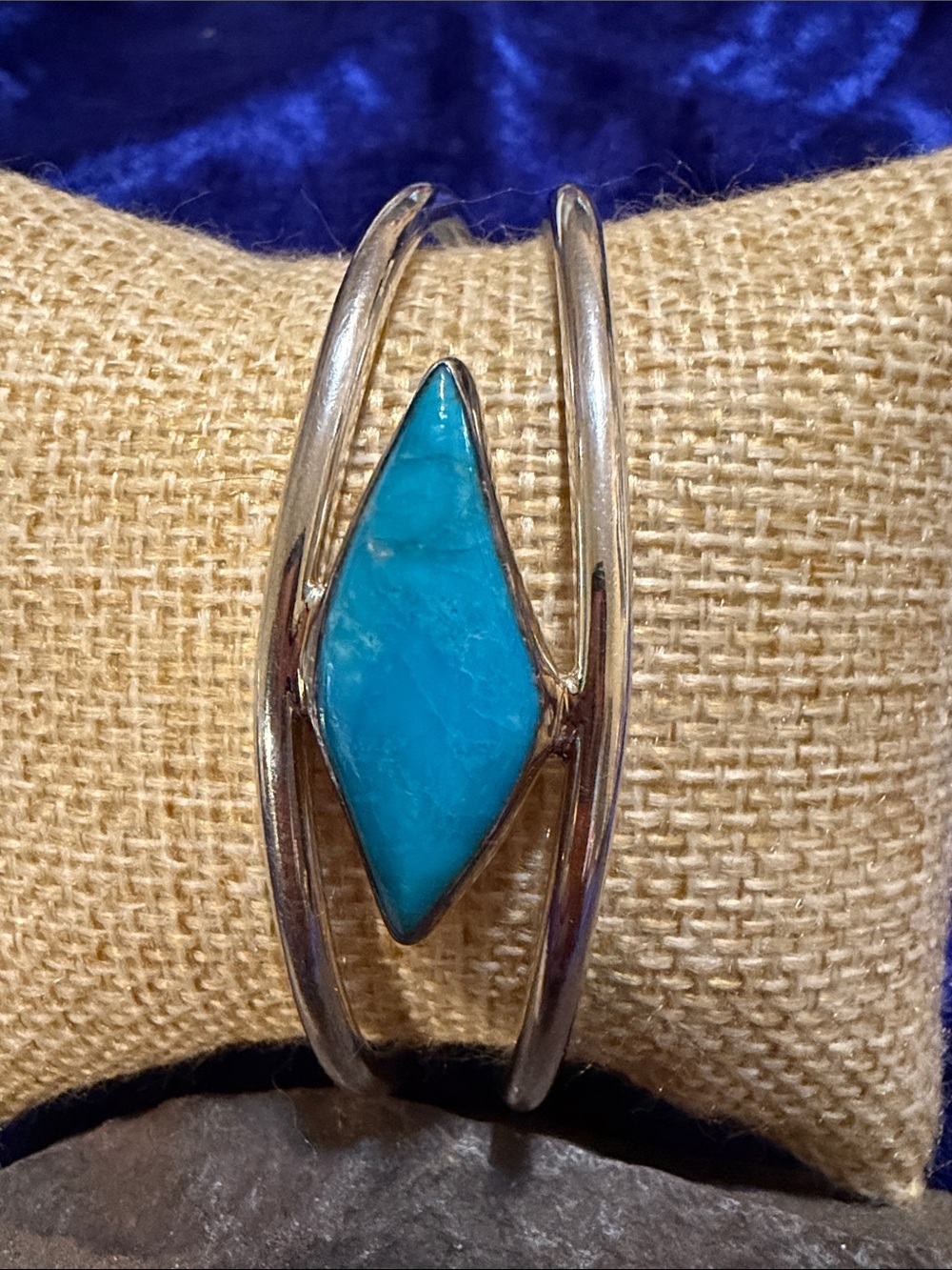 Vintage Mexican Turquoise Cuff Bracelet-Mexico925 Sterling -26 Grams(252)